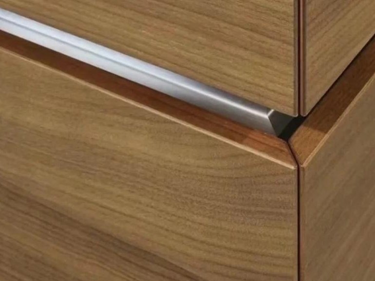 Butiran alur pemegang bevel pada pintu kabinet tempahan